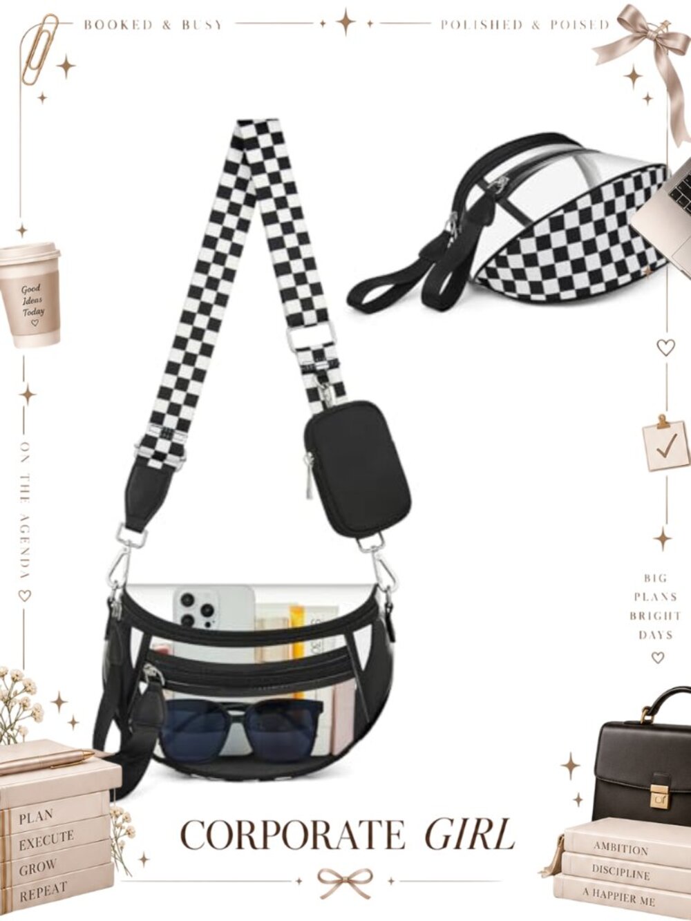 Clear PVC Crossbody Bag Stadium Approved RFID Pouch Waterproof